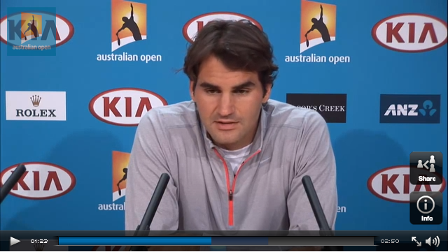 Federer press conference semifinal screen shot