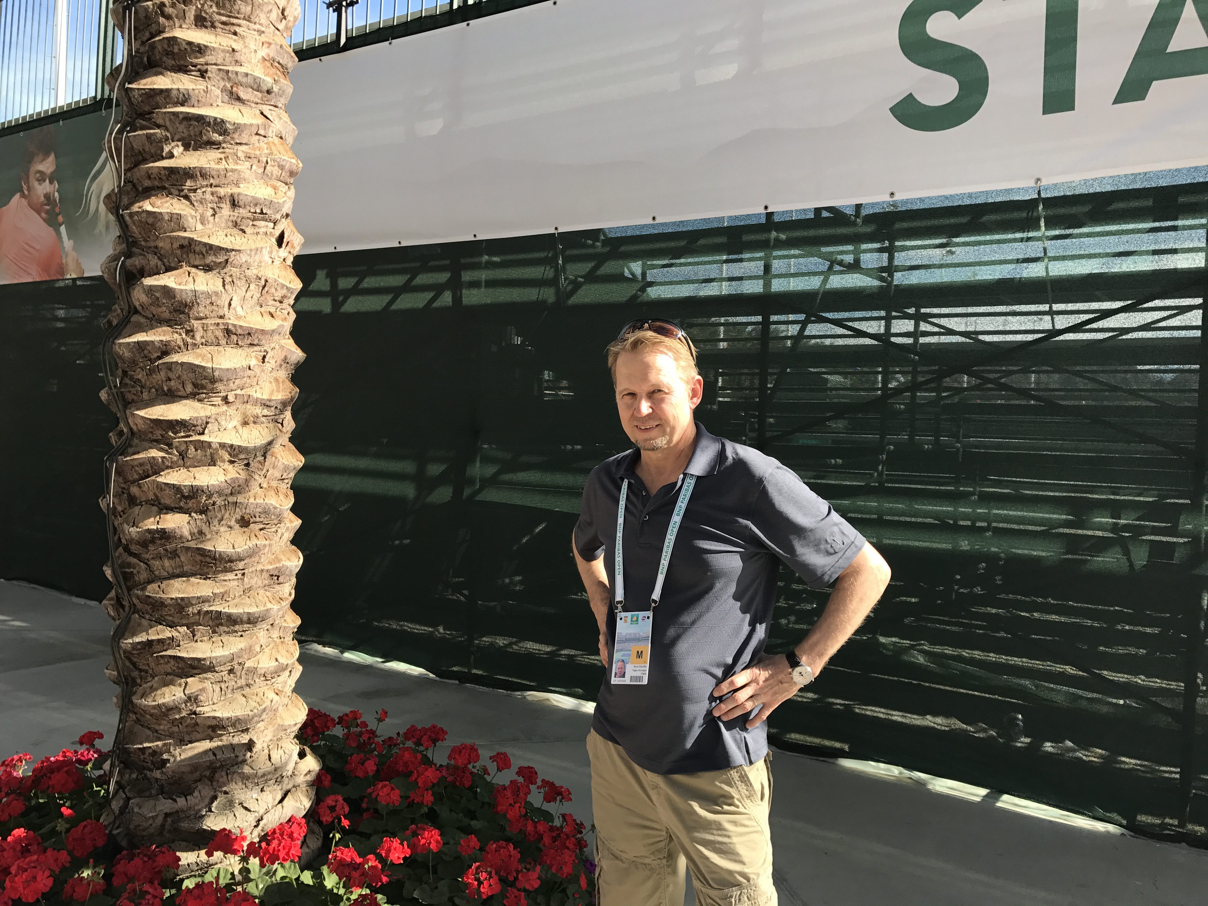 Rene Stauffer from Tages-Anzeiger Interviews with FedFan at 2017 BNP Paribas Open in Indian Wells